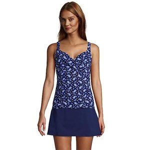 NWT Lands End Womens Adjustable V-neck Underwire Control Tankini Size 6P DD730